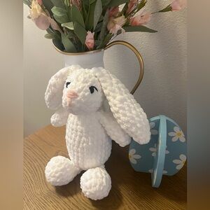 Springtime Snuggle Bunny Handcrafted Crochet Plushie in Soft Snuggle Yarn Easter
